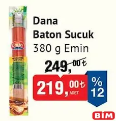 EMİN DANA BATON SUCUK 380 G fiyat ve kampanya bilgisi